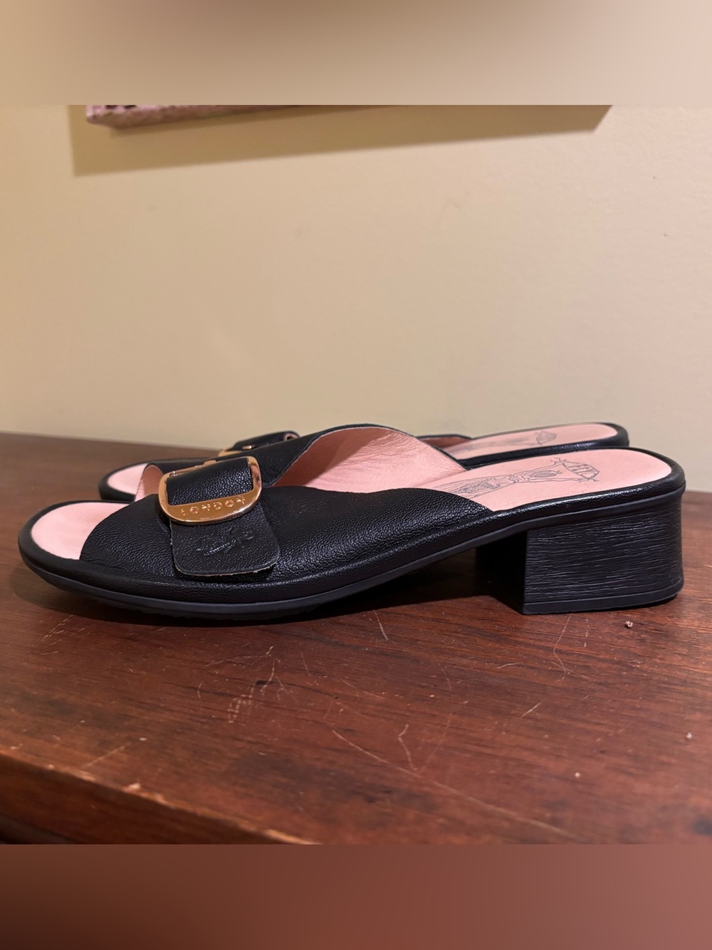 Fly London Elax Black Leather Sandal Mule Size 40 - Picture 2 of 10